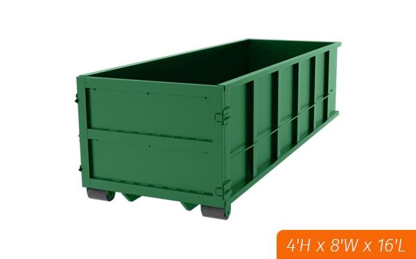 we offer flexible rental periods for our 15 yard dumpsters, with options ranging from a few days to several weeks